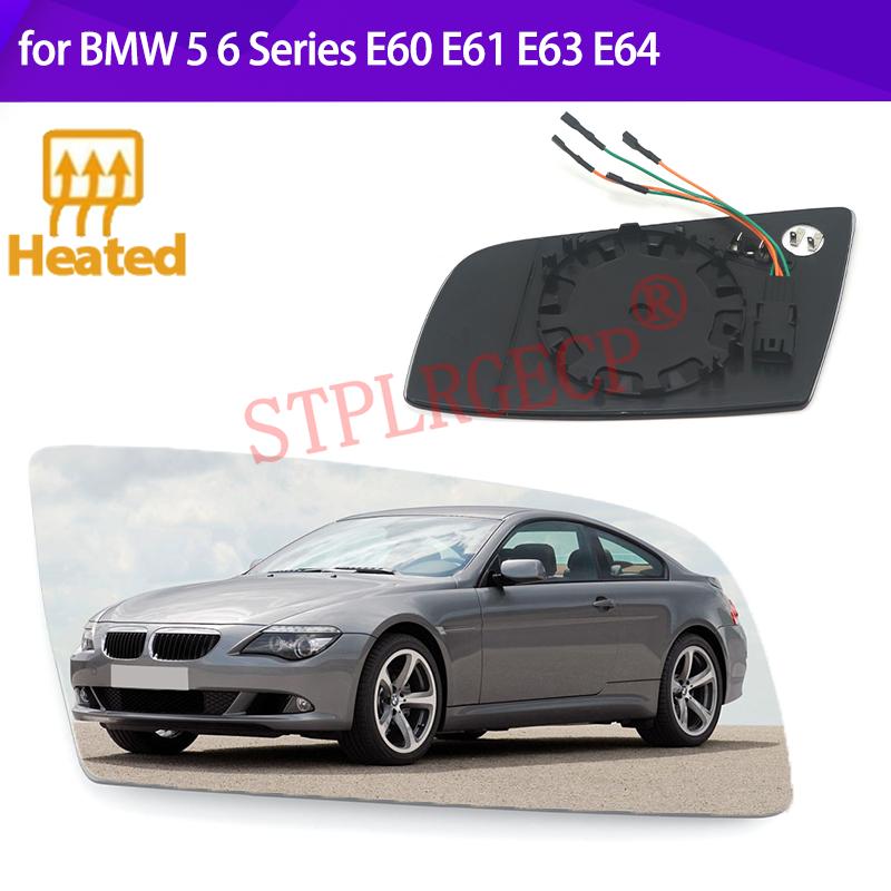 Stplrgecp Passenger Side Driver Side Left or Right Door Side Heated Wing Mirror Glass Lens for BMW 5 6 Series E60 E61 E63 E64
