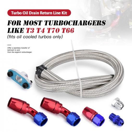 AN10 Turbo Oil Drain Return Line Turbocharger W/10AN Fitting For T3 T4 T70 T66