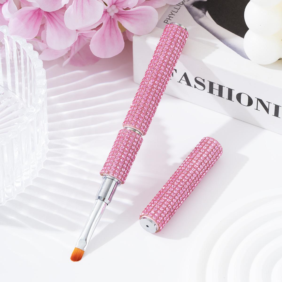 

Diamond nail art full diamond double-ended light therapy pen light therapy pen ultra-thin brush mark sucking cat eye nail polish special tool розовый