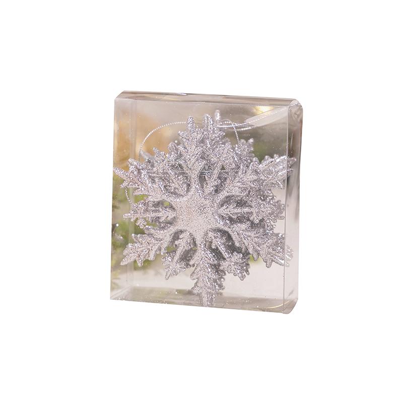 6Pcs Christmas Glitter Snowflake Ornaments, Plastic Snowflake Decorations For Christmas Tree  Year Holiday Party Decor