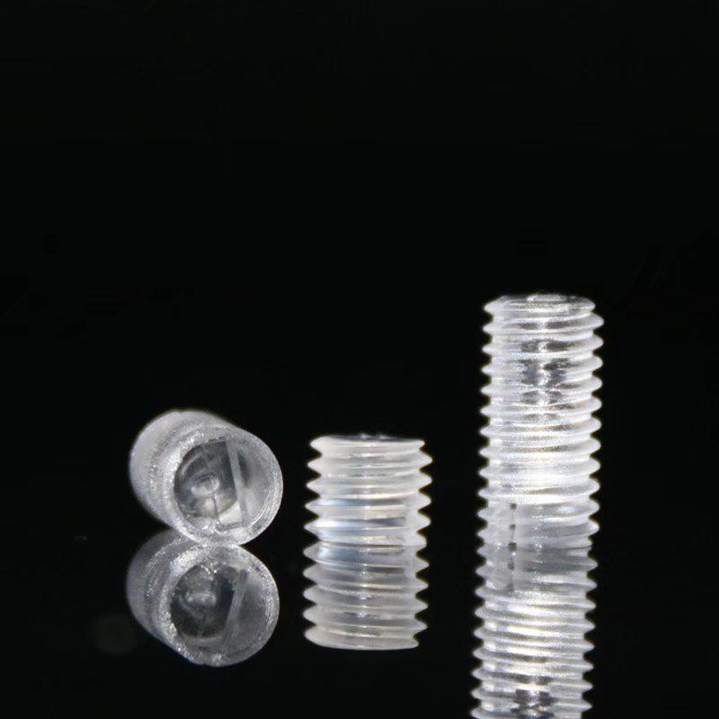 High-Quality Transparent PC Plastic Screws - Insulated, Corrosion-Resistant Black Grub Screws with Internal Slotted Set and Free Shipping