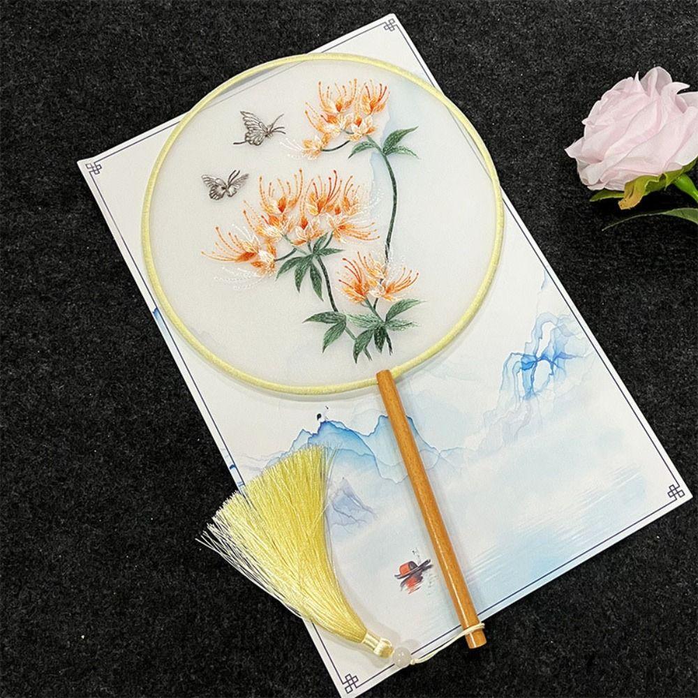 Handheld Embroidery Fan Chinese Style Silk Fan Ancient Chinese Style Fan  Home Decor