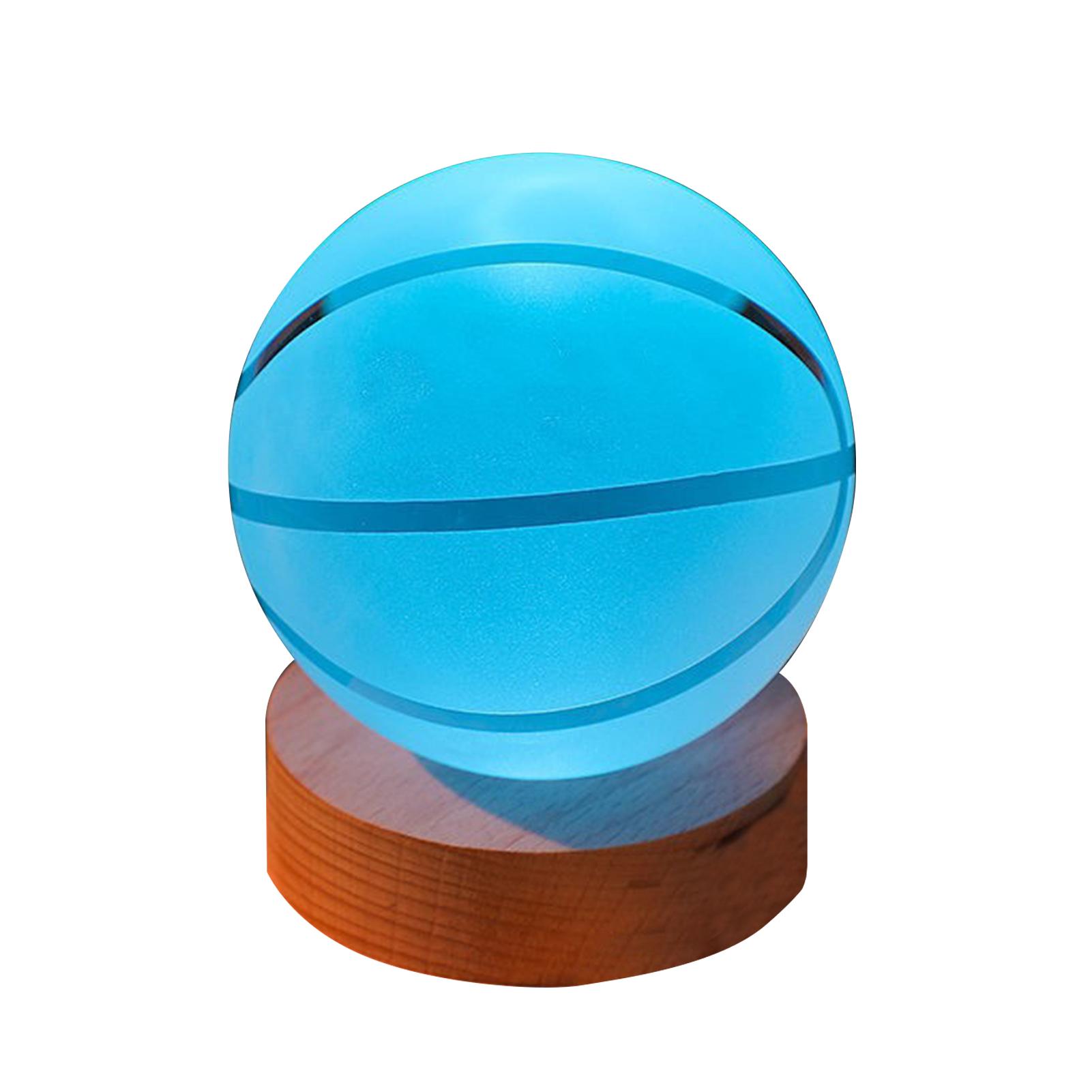 

3D Crystal Ball Light Inner Carved Luminous Colorful Gradient Crystal Ball Night Light with Wooden