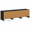 TV Stand with LED Lighting Black Oak 140 x 34 x 40 cm