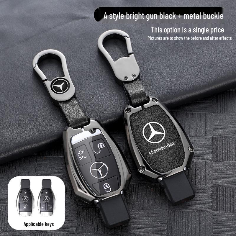 Mercedes-Benz E-Class Leather Key Cover for E300, E260L, C260, GLC300L, and GLE.