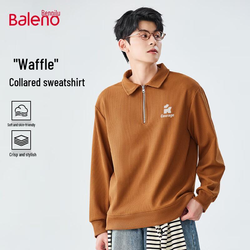 

Baleno Men s Waffle Knit Quarter-Zip Polo Sweatshirt 2XL