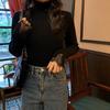 Women Lace Splicing Autumn Winter Sweater Solid Color Ruffled Stand Collar Knit Sweaters Loose Fit Casual Pullover Elegant Fashion Slim Fit Clothing
