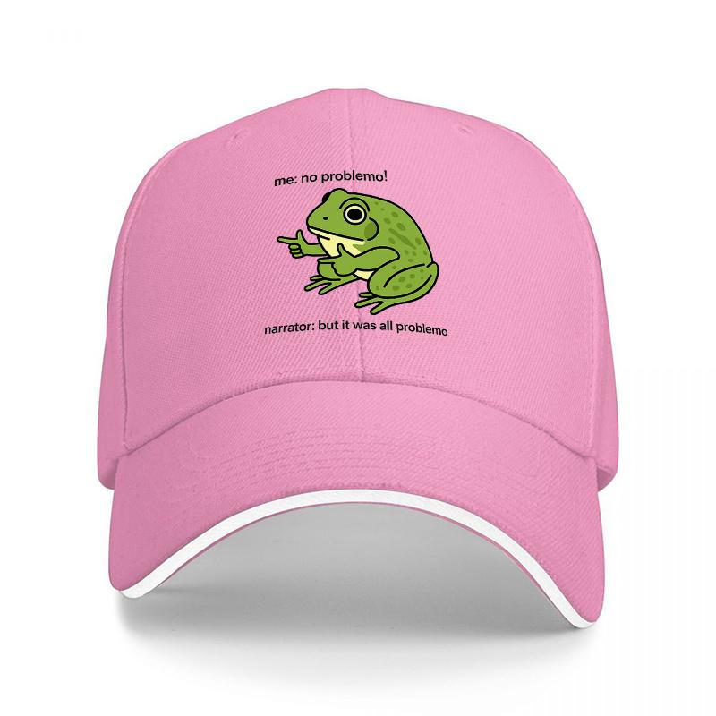 Frog Logo Black Baseball Cap with Green Amphibian Design and White Trim for Outdoor Wear and Casual Style