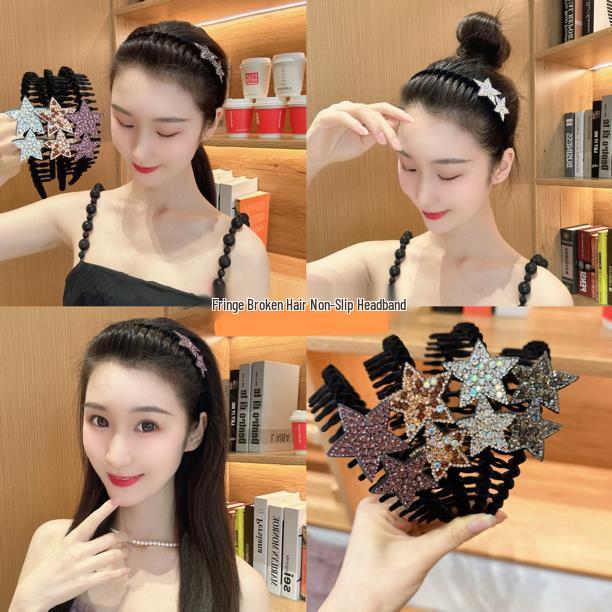 

Women s Shiny Stars Non-Slip Headband for Secure Flyaway Control and Tidy Up