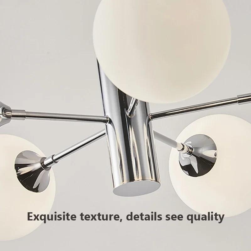 Nordic Luxury Glass Ball Chandelier Danish Designer Retro Magic Bean Living Room Pendant Light Bauhaus Medieval Bar Light