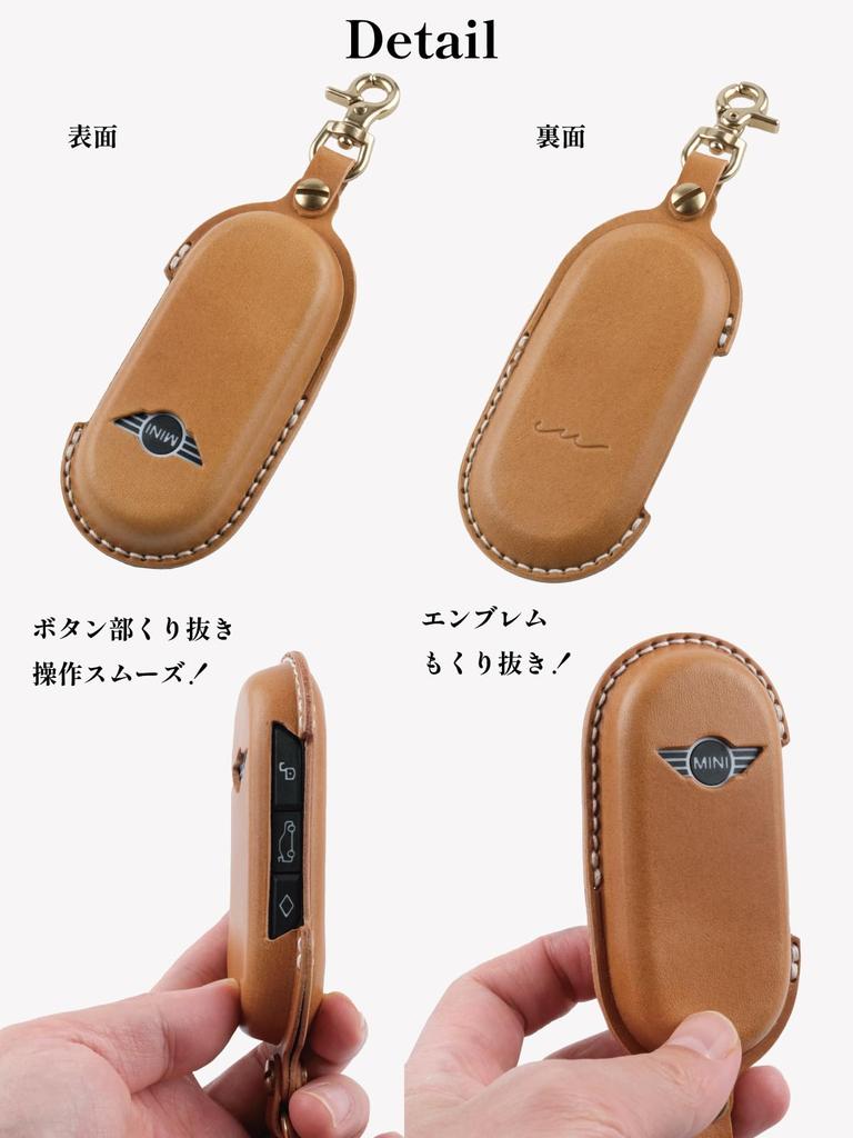 Mini Cooper Key Genuine Italian for New Mini F65 F66 Convertible F67 Cooper E SE J01 Aceman J05 Countryman U25 [Yusable] Case, Leather, (Black)