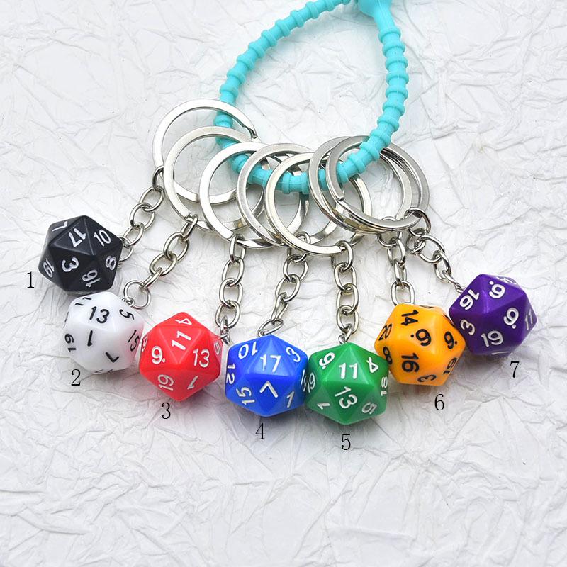 Colorful Acrylic 20-Sided Dice Shaker Pendant for Handmade Jewelry