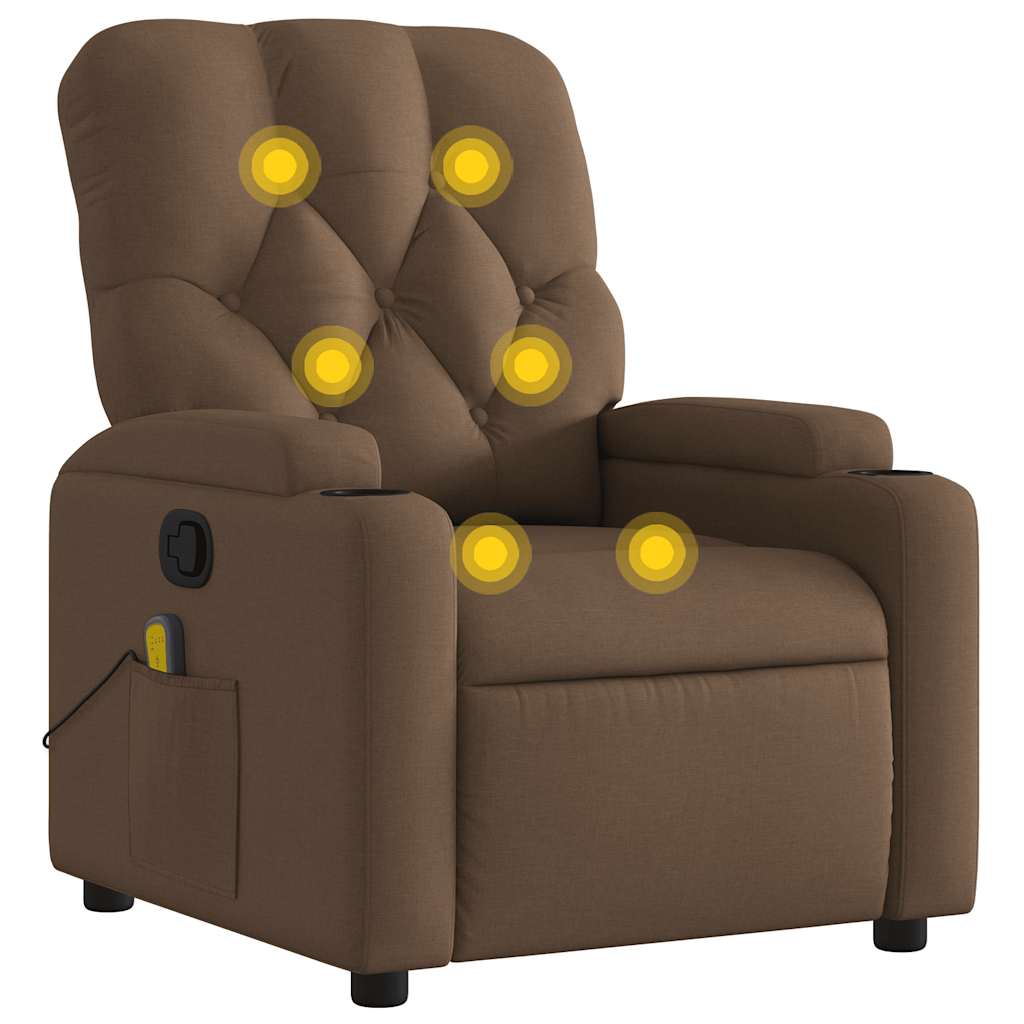 Massage Chair Brown Fabric