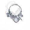 Ocean-Themed Multi-Pendant Bracelet With Watch Fashionable And Suitable For Commuting Stainless Steel Handmade Beaded Bangle