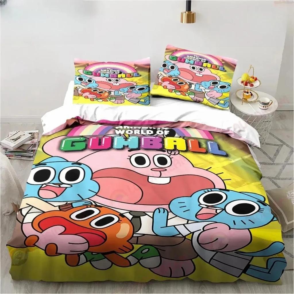 New Carton The Amazing World Gumbal Beding Set Bedrom Soft Modern Bedspreads Comefortable Soft Duvet Cover Comfortable Quilt Cover Pilowcase