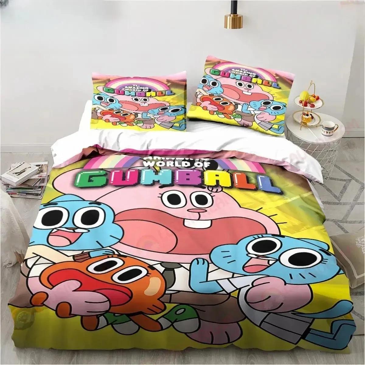 

New Carton The Amazing World Gumbal Beding Set Bedrom Soft Modern Bedspreads Comefortable Soft Duvet Cover Comfortable Quilt Cover Pilowcase 100*200cm Single