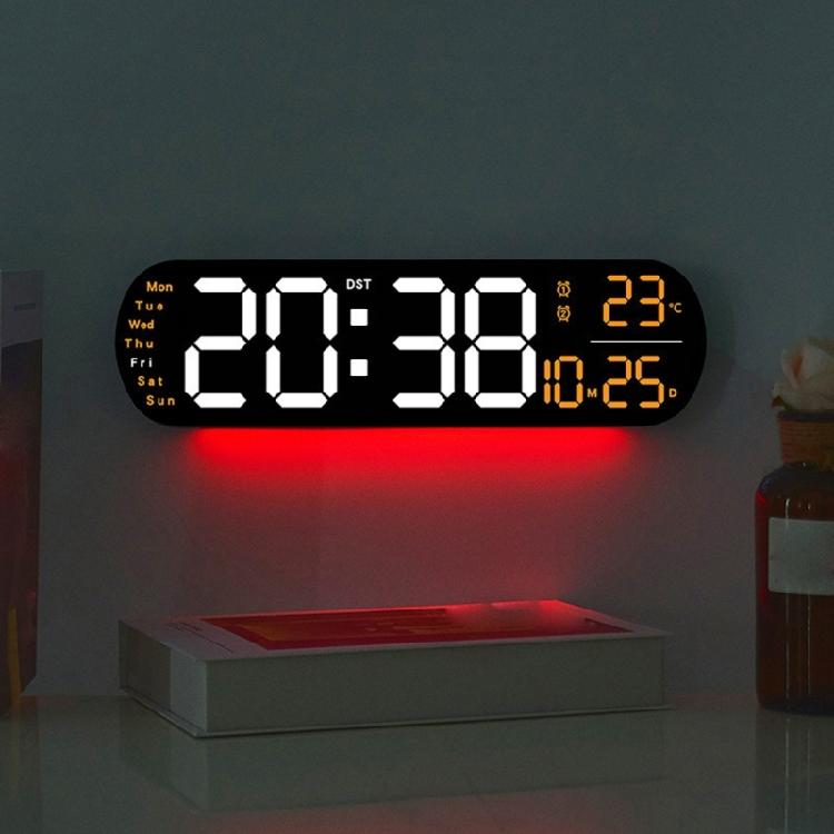 Large Digital Wall Clock Temperature Date Week Timing Lightsensing