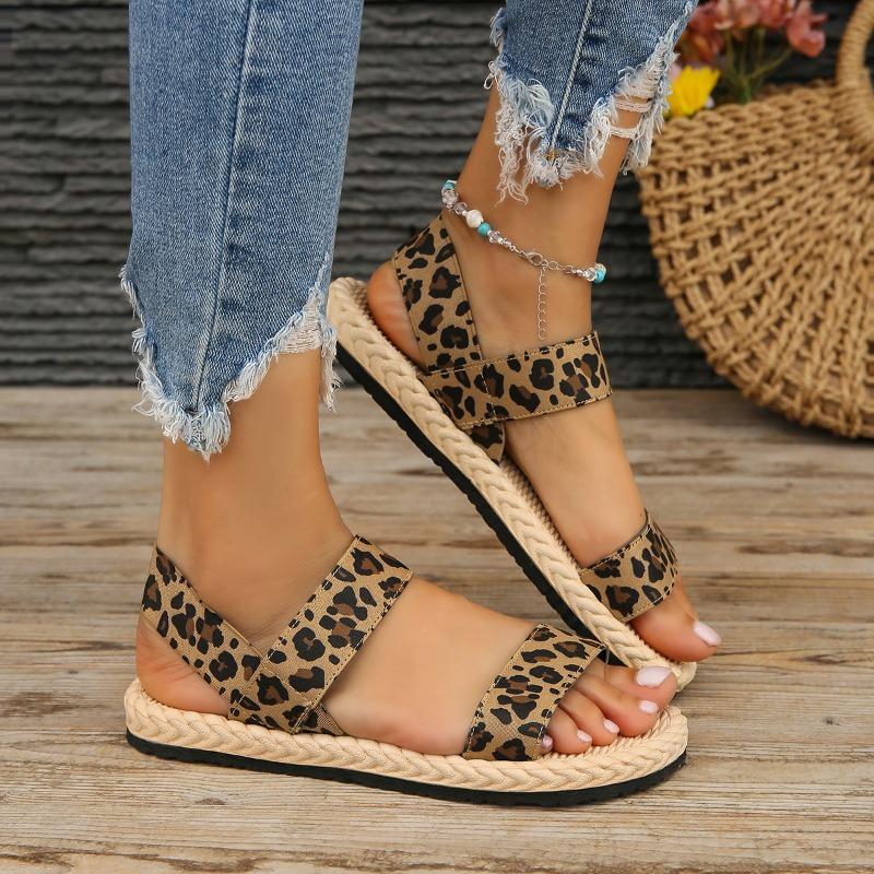 

Fashion New Style Popular Women s Fashion SandalsTrend Anti-slip Wear-resistant Multi-color Matching Elastic Flat Sandals Zapatos Mujer 43 цветной печати леопарда