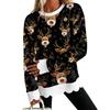 Women's Christmas Print Crewneck Sweatshirt with Scalloped Wavy Hem Casual Holiday Top
