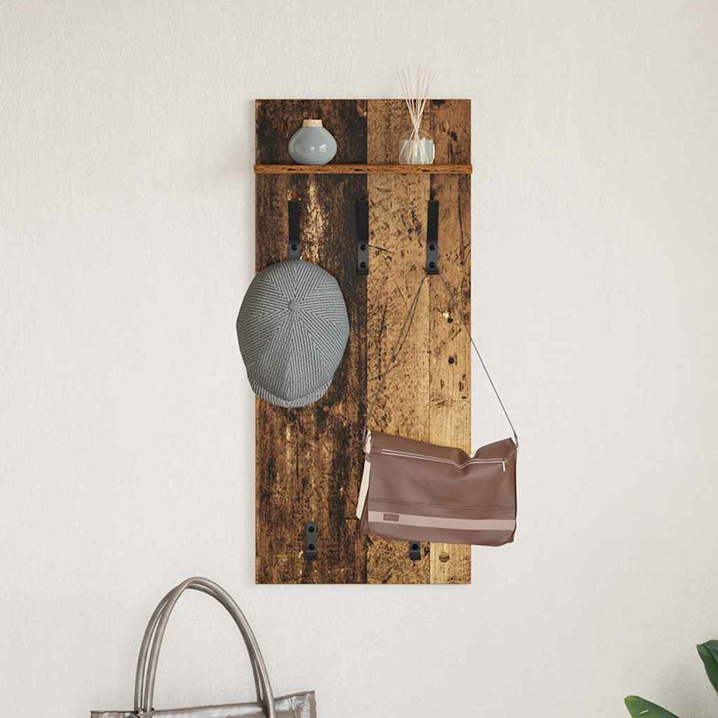 Wall Mounted Nightstand Reclaimed Wood Look 40 x 10 x 90 cm Engineered Wood