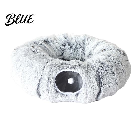 Durable Cat Tunnel Donut Toy Balls Washable with Hanging Plush Bed Indoor Kittens Small Large