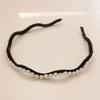 J Lauren Wave Velvet Slim Pearl Hairband H0881