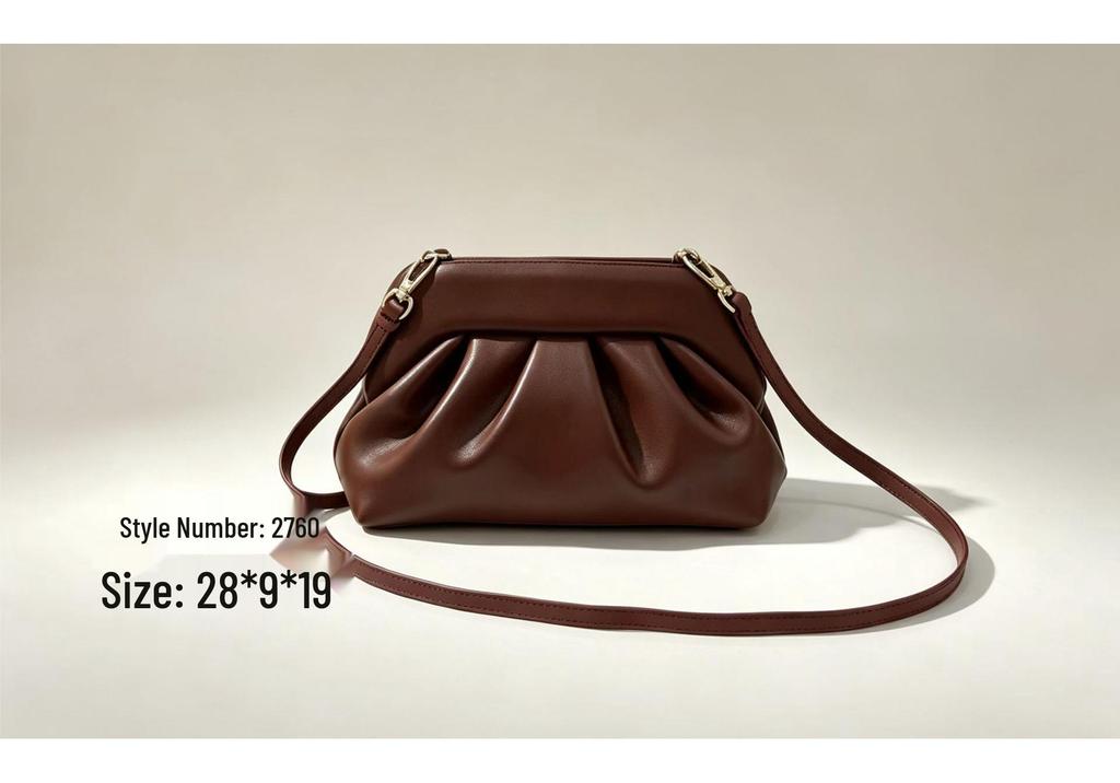 Women's Fashionable Pleated Underarm Clutch & Crossbody Bag
