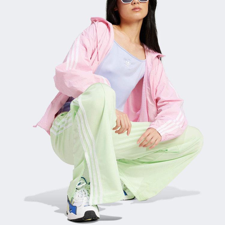 Adidas Originals Three-Stripe Logo Embellished Long Sleeve Jacket Soft Casual Daily Sports Outerwear Women Pink IR8098