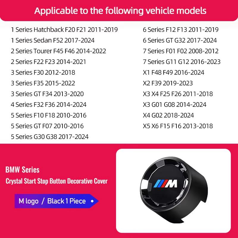 Motorcycle sticker/Car Engine One-button Start Crystal Button Accessories For BMW G80 G06 G07 G42 G14 G15 G16 F82 F20 F21 F83 M2 PCVHD1