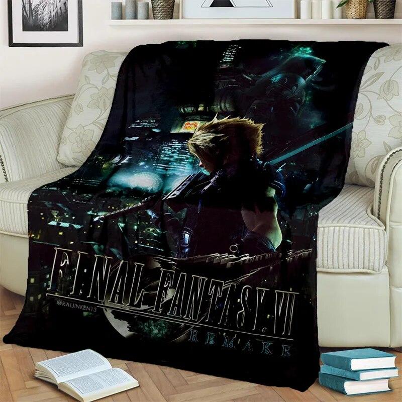 3D Final Fantasy Game Gamer FF14 HD Blanket,Soft Throw Blanket for Home Bedroom Bed Sofa Picnic Travel Office Cover Blanket Kids