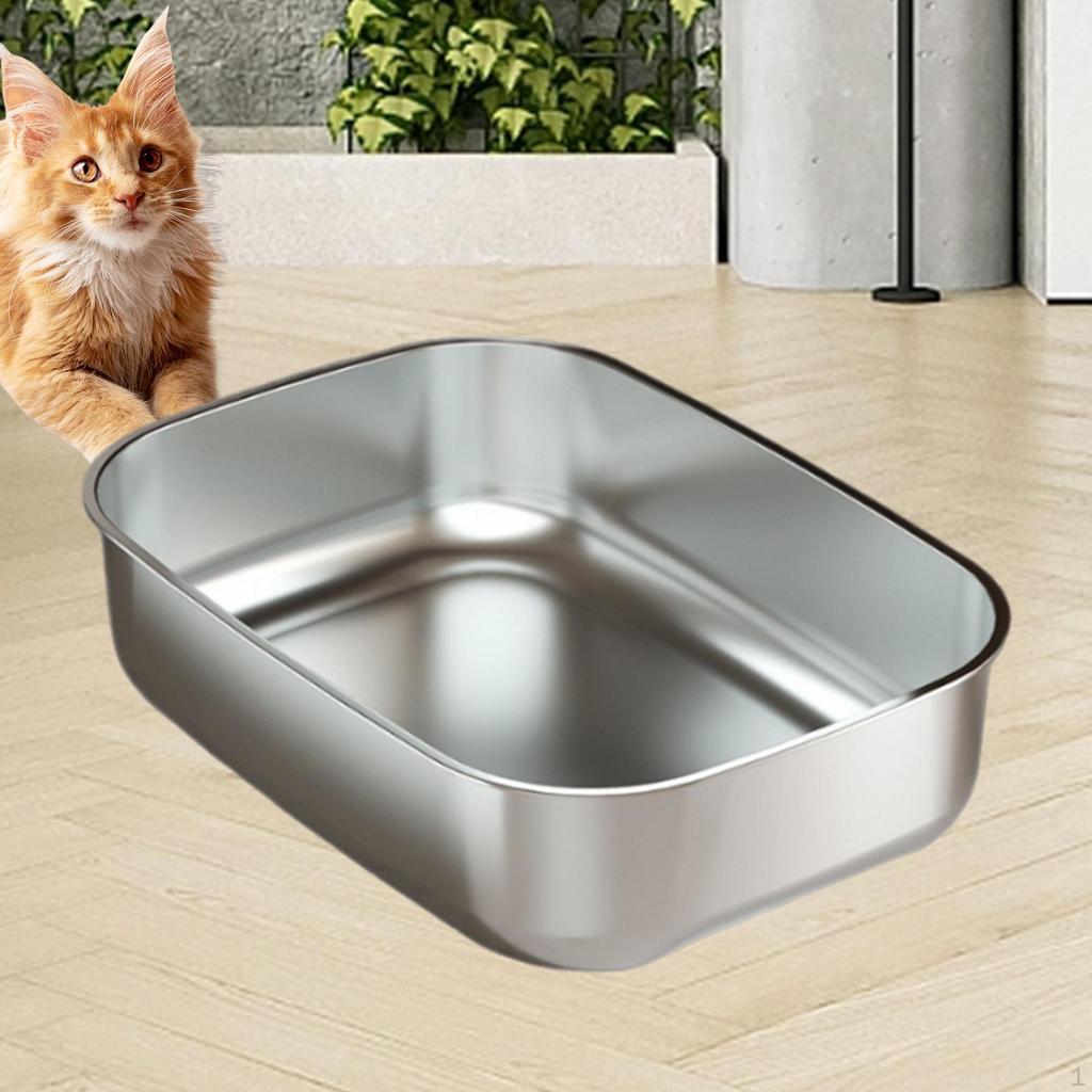 Cat Litter Box Indoor Tray Cleaning Basin Kitten Toilet Sandbox Open Potty Pan