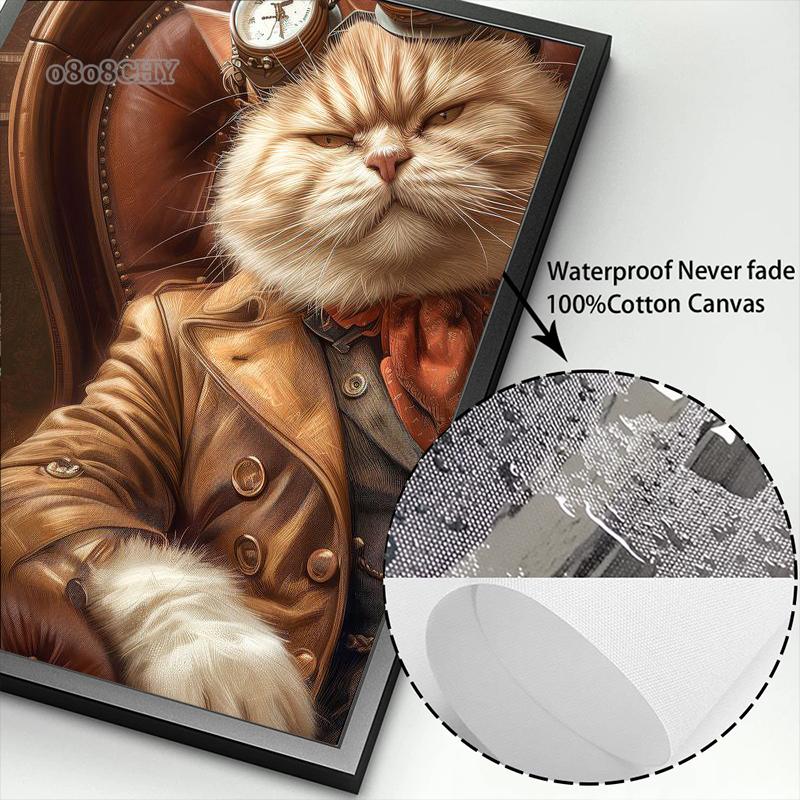 Steampunk Animals Royal Cat Sheep Dog Squirrel Rhino Posters Canvas Print Art Paintings Cuadros Wall Art for Living Room Decor