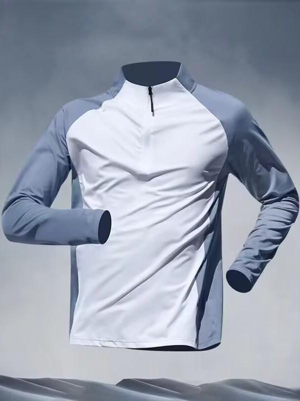 Men's Outdoor Quick-Dry Cycling & Running Half-Zip Long-Sleeve Training Jacket