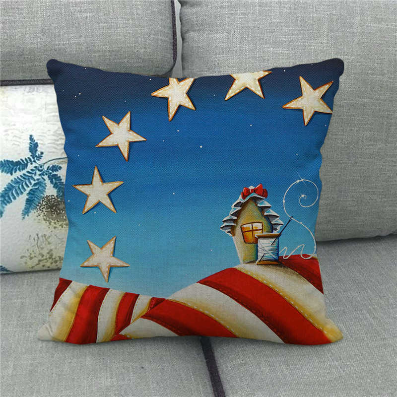 American Flag Declaration Of Independence Digital Printing Short Plush Pillow Covers For Sofa Office Cushion Cover Home Goods