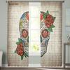 Retro Mexikanischer Schädel Schick Vorhang Für Wohnzimmer Transparente Tüllvorhänge Fenster Sheer Für Das Schlafzimmer Zubehör Dekor