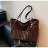 Autumn and Winter Retro Large-capacity Bag Women's 2024 New Fashion Commuter Shoulder Bag Suede Matte Tote Bag