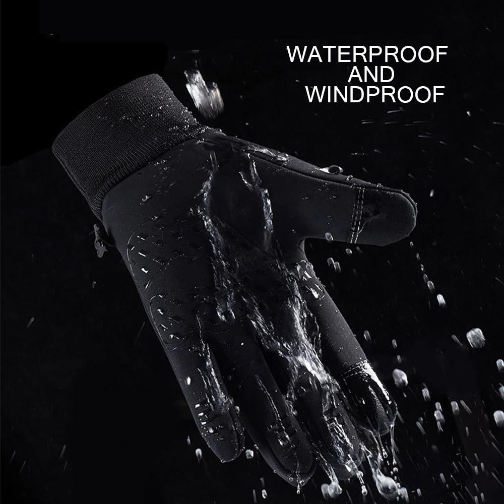 Fleece-Lined Touchscreen Winter Sports Gloves - Windproof, Non-slip, Heating for Men & Women