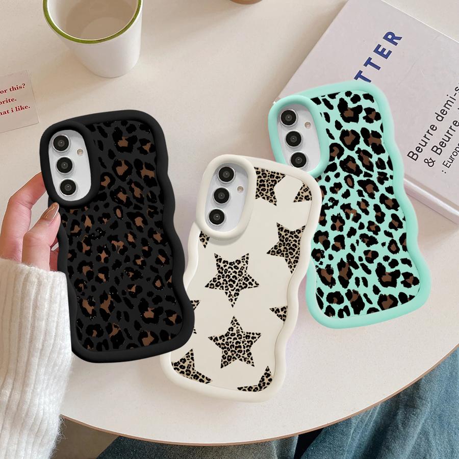 Brown Leopard Print Soft Phone Cover Case for Samsung Galaxy A16 A52 A12 A14 A13 A21s A11 A15 A05 A03 A04 A22 A06 A23 A53 A33