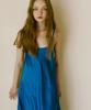 GREENBUTTER Seidiges U-Ausschnitt-Kleid (Kobalt)