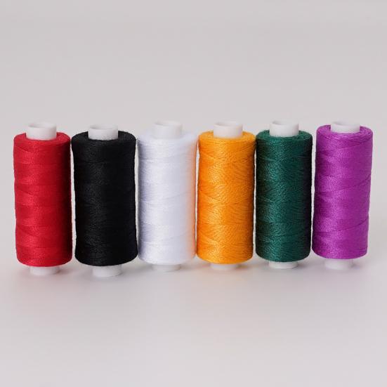 Thread for Manual Crafting 6 Colors Sewing Set, Polyester Craft Spools, Fade-Resistant Supplies Hemming Yarn Hand Embroidery, Quilting, Machine