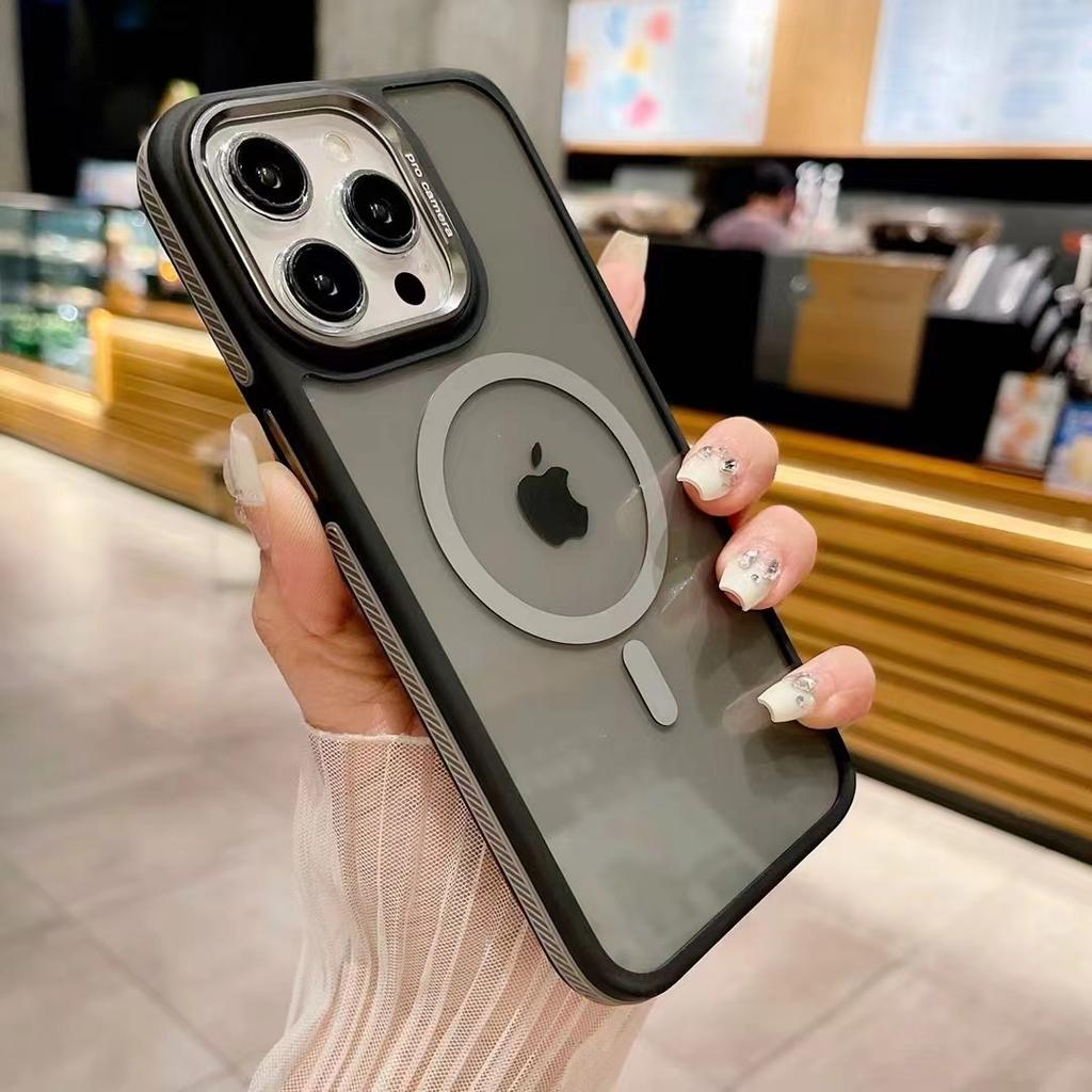 Metal Lens Suitable for Iphone16 Mobile Phone Case Gold Shield Three-in-one 15 Color Transparent Magnetic Case XR Full-inclusive Protective Case