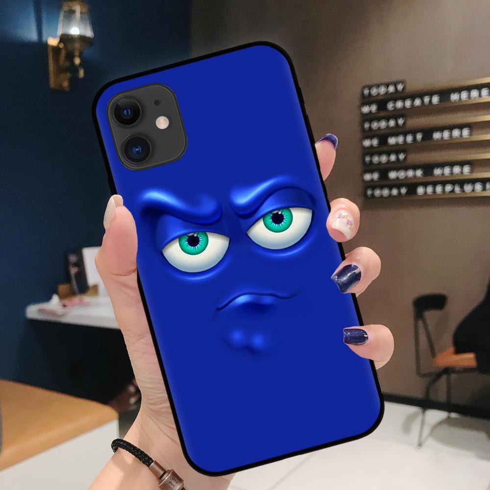 FLYRUI 3D Funny Face Black TPU Soft Phone Case Cover For iPhone SE2 11 Pro XS MAX XS XR 8 7 6 Plus Case 12 Mini 12ProMax