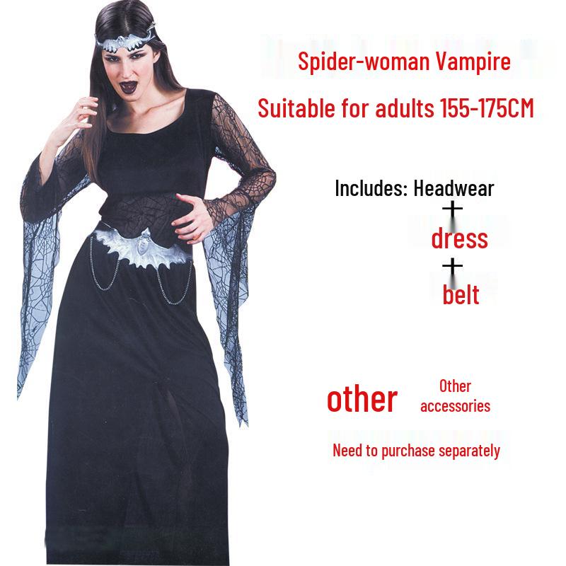 Adult Qing Dynasty Zombie Mummy Ghost Masquerade Costume with Wig for Halloween and Horror Parties