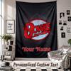 Wall Hanging Tapestry With Custom Name & Text, David Bowie Decorative Tapestry For Bedroom