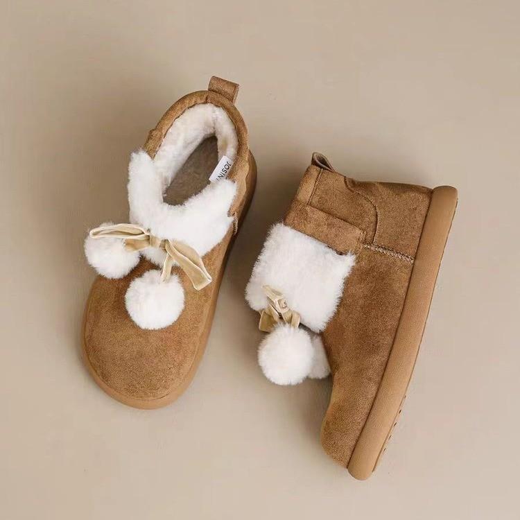 

Fur integrated snow boots women s autumn and winter new versatile small thick-soled non-slip warm cotton boots 40 верблюд