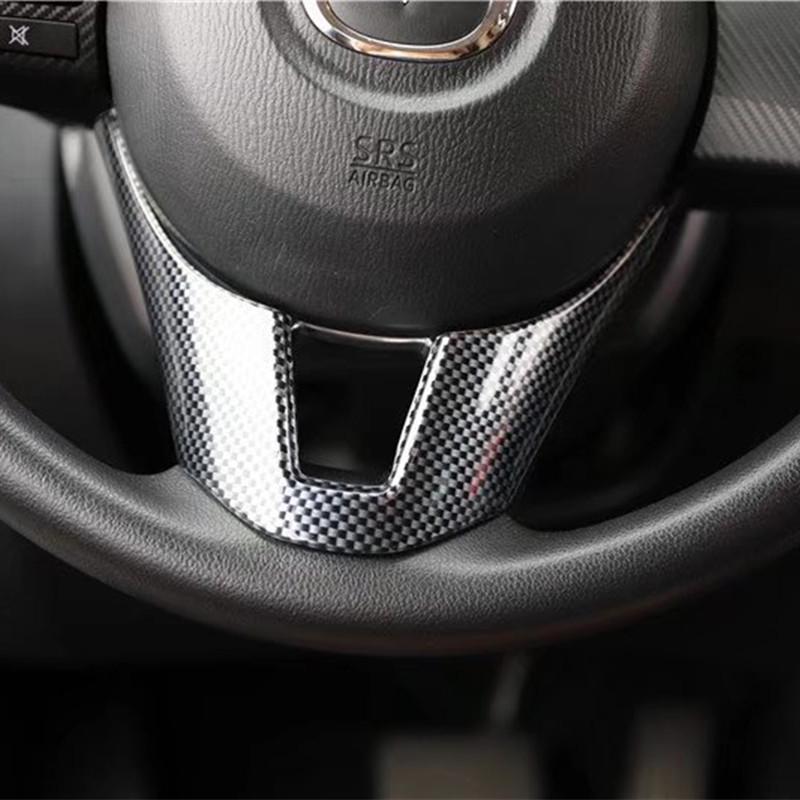 Car Styling Steering Wheel Button Frame Panel Cover Trim Moldings  ABS Stickers  For Mazda  CX-5 2013-2014