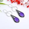 Charoite Gemstone Handmade Solid 925 Solid Sterling Silver Jewelry Anniversary Dangle Earrings For Her