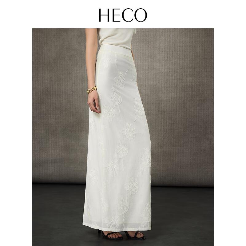 

HECO New Chinese Style Embossed Jacquard Acetate Blend Straight Skirt XL