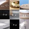 925 Silver Needles Simple Mini Stud Earring for Women Girl Geometric Silver Hypoallergenic Ear Piercing Teen Jewelry