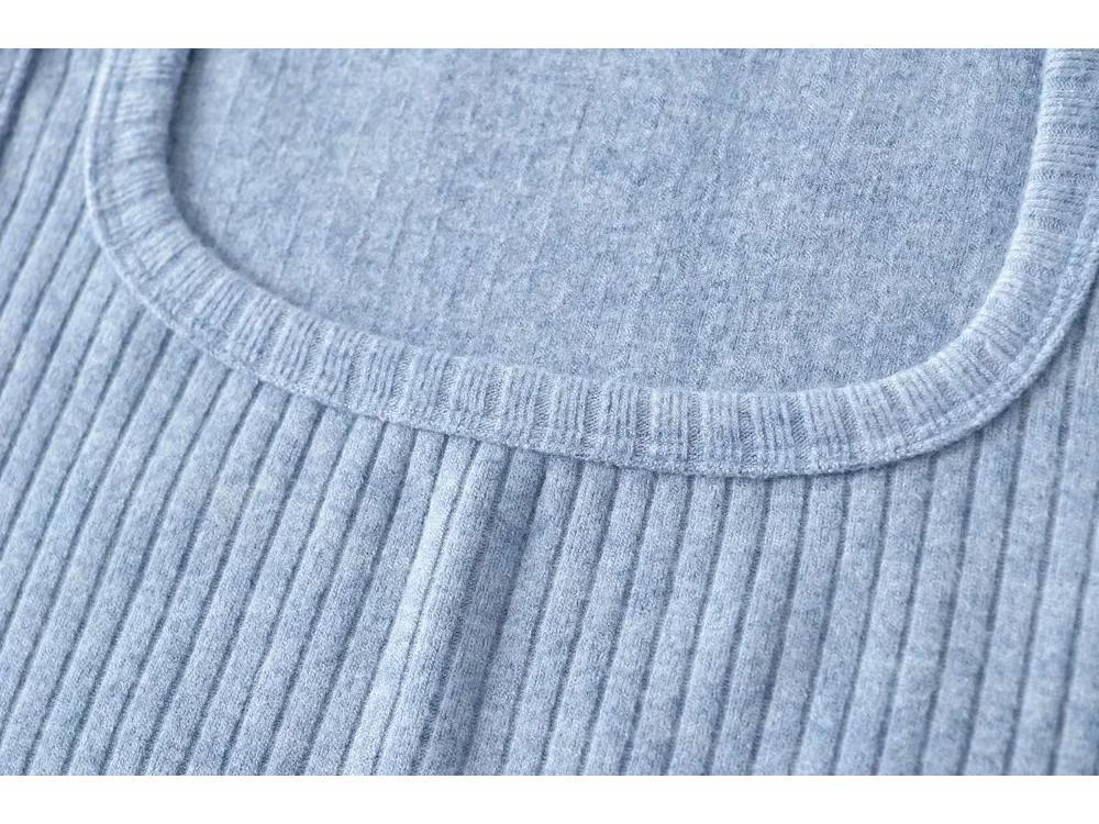 2023 Summer Square Neck Bodycon Cashmere-Texture Women's Slimming Vest